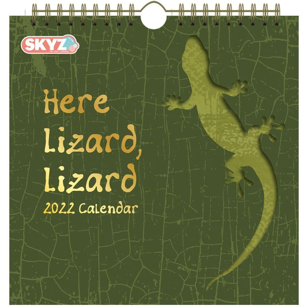 Here Lizard Lizard 2022 Die Cut Wall Calendar