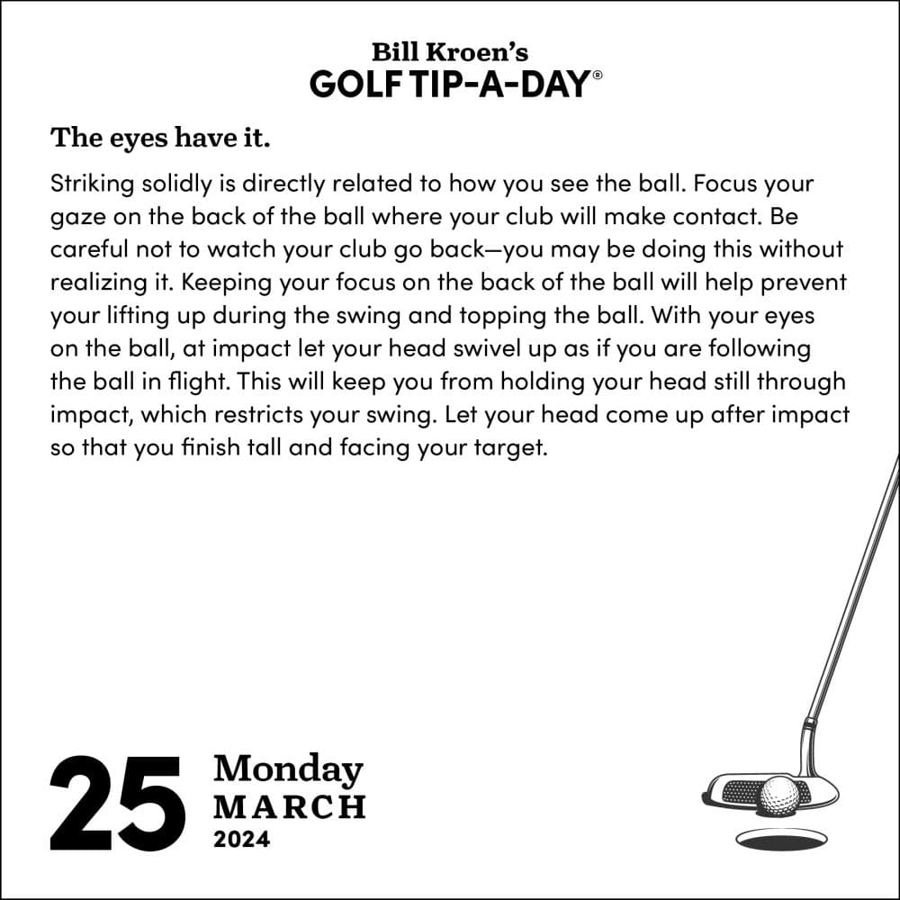 Golf Tip a Day 2024 Desk Calendar Interior Image 1