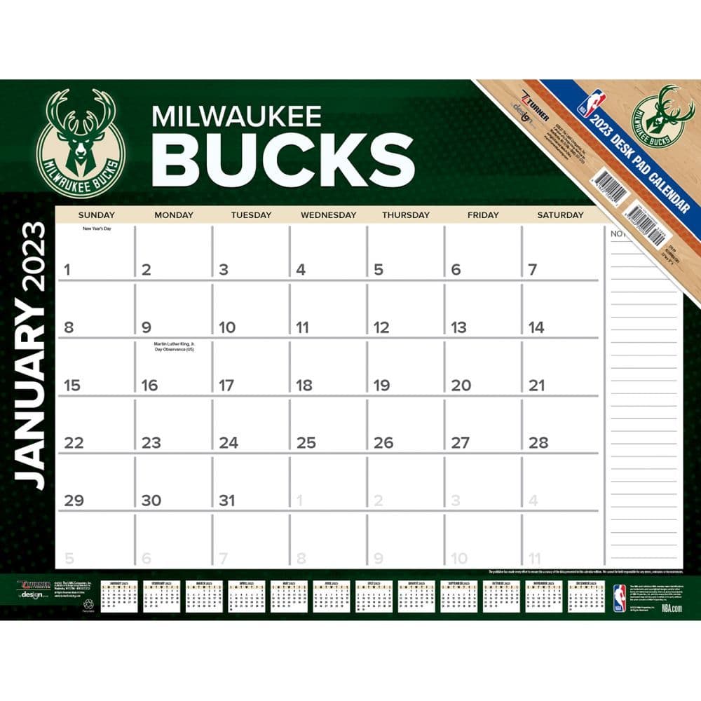 Milwaukee Bucks 2023 Desk Pad