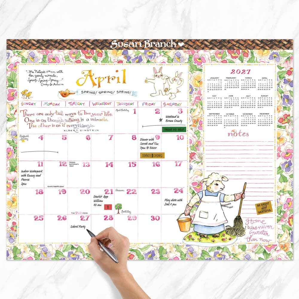 Susan Branch Large Desk Pad Monthly Blotter Calendar Third Alternate Image
