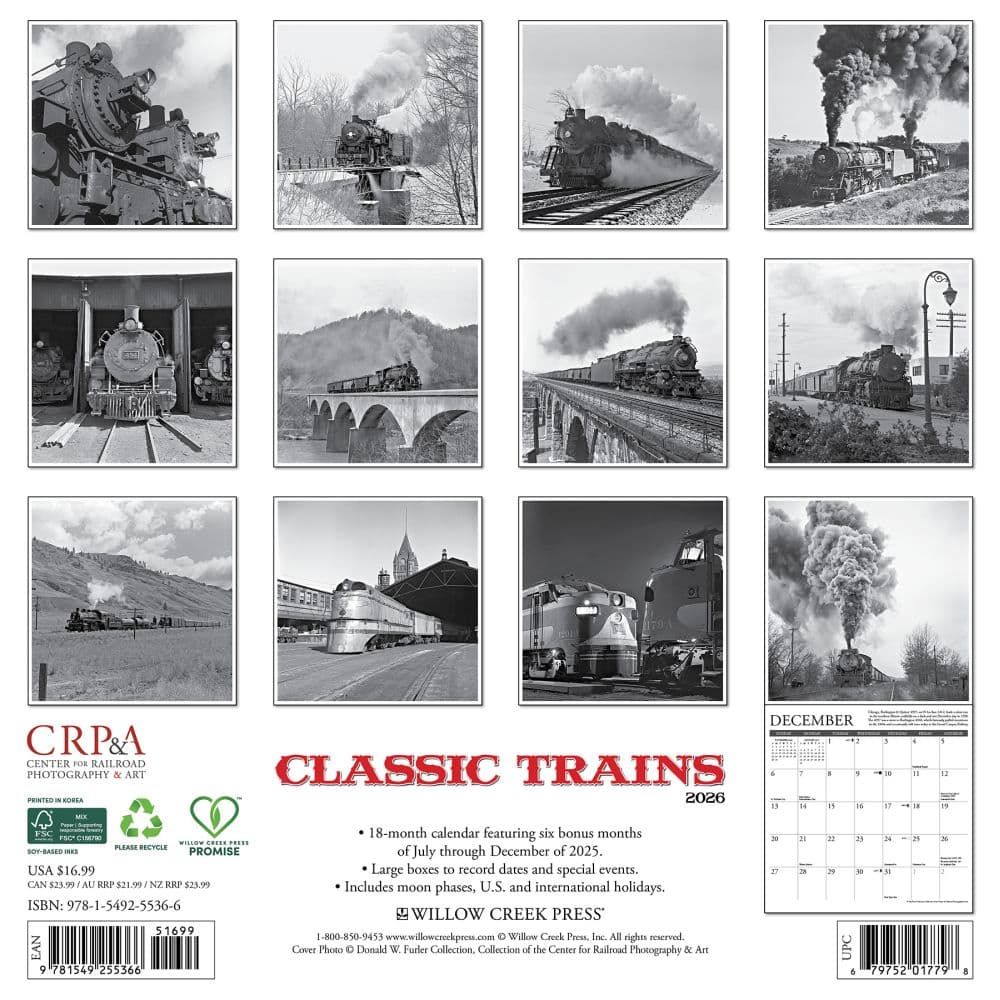Classic Trains 2026 Wall Calendar First Alternate Image