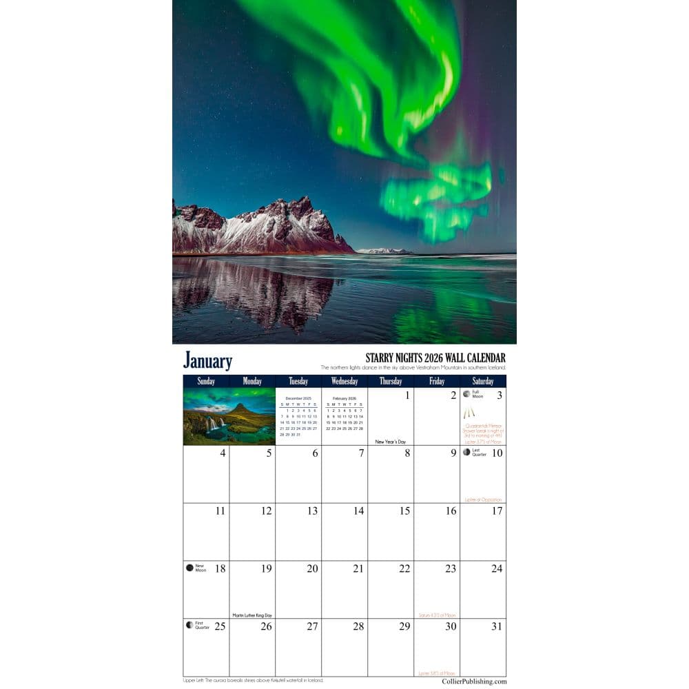 Starry Nights Astronomy 2026 Wall Calendar Second Alternate Image