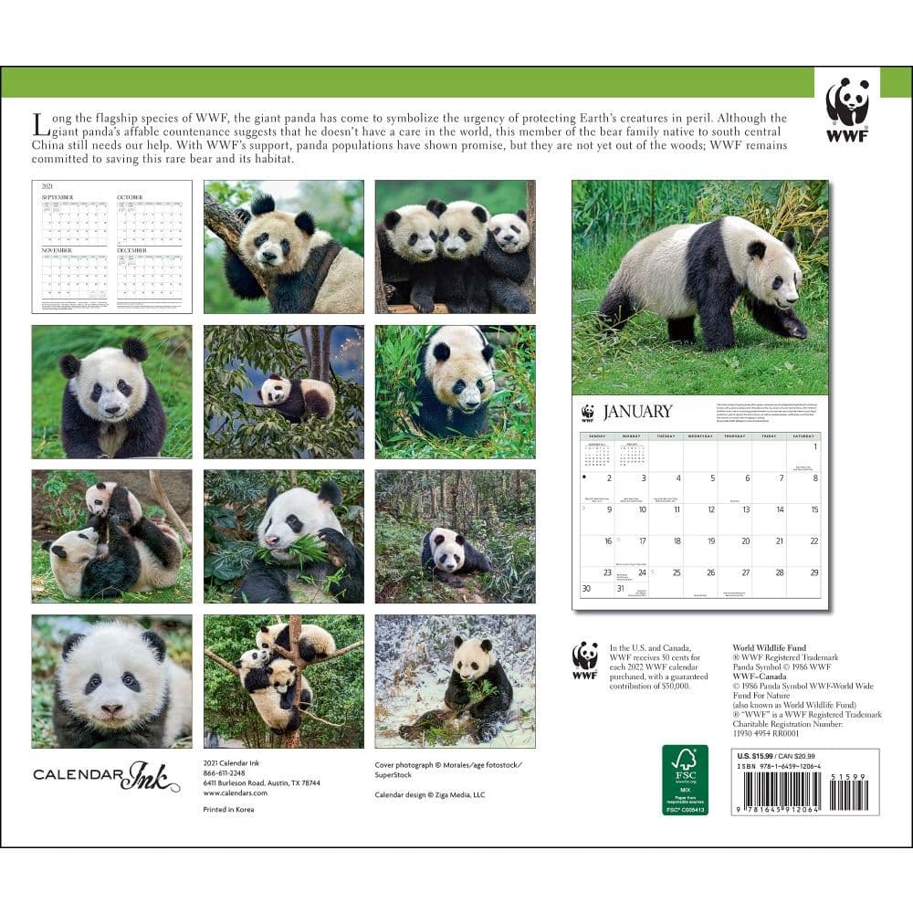 Giant Pandas Wwf 2022 Wall Calendar - Calendars.com