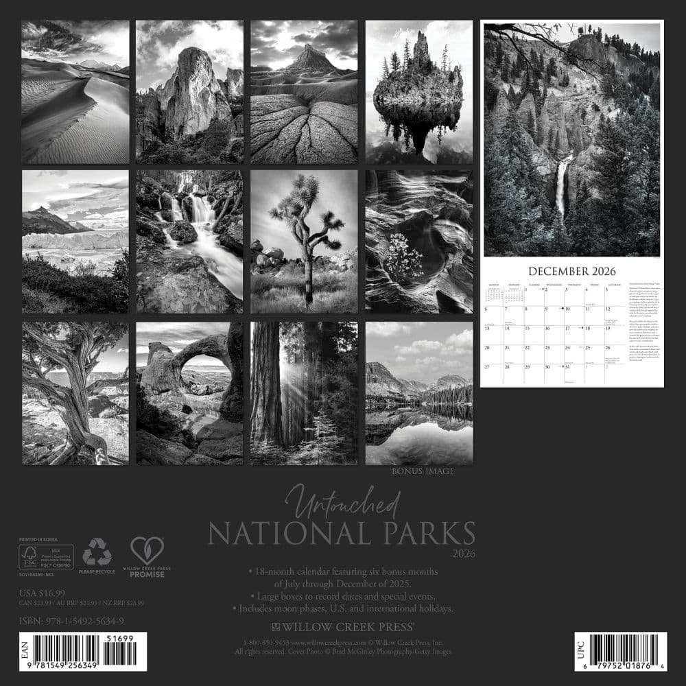Untouched National Parks 2026 Wall Calendar First Alternate Image