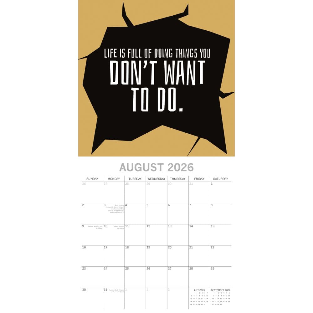 Life The Struggle is Real 2026 Wall Calendar Third Alternate Image