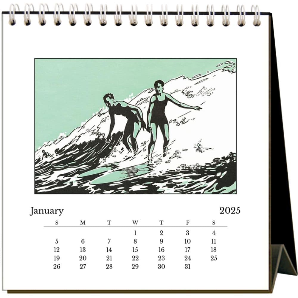 Surfing 2025 Easel Desk Calendar