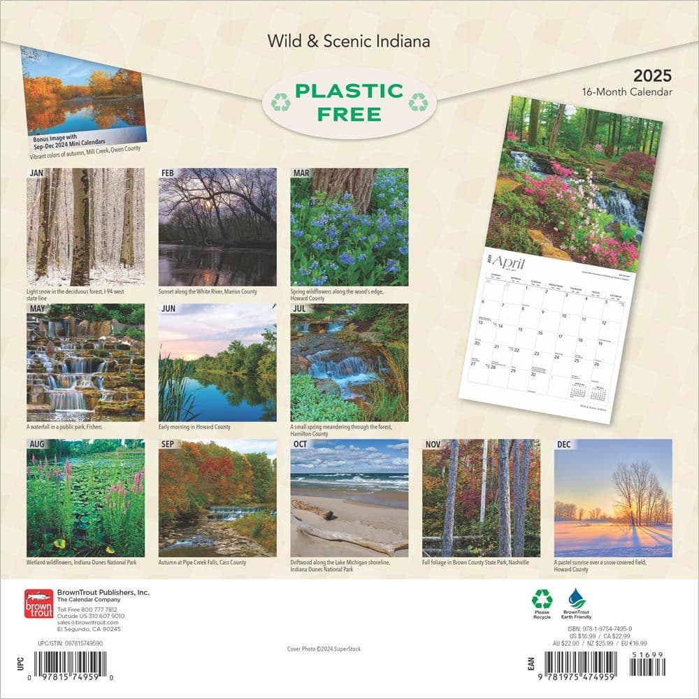 Indiana Wild and Scenic 2025 Wall Calendar First Alternate Image