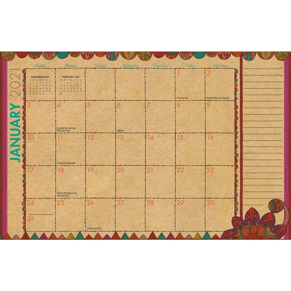 Kraft Bonita Desk Pad Calendar by Valentina