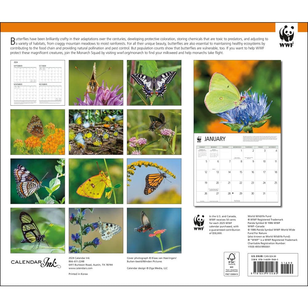 Butterflies WWF 2025 Wall Calendar First Alternate Image width=&quot;1000&quot; height=&quot;1000&quot;