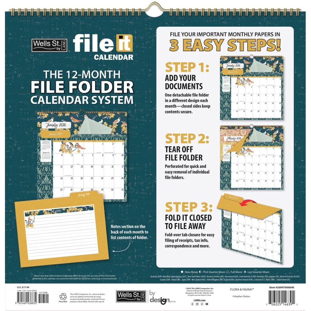 Flora and Fauna File It 2026 Wall Calendar_ALT3