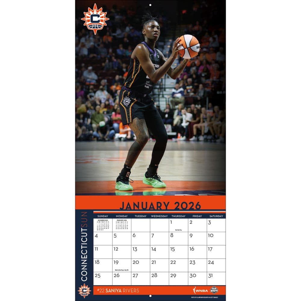 WNBA Connecticut Sun 2026 Wall Calendar Third Alternate Image