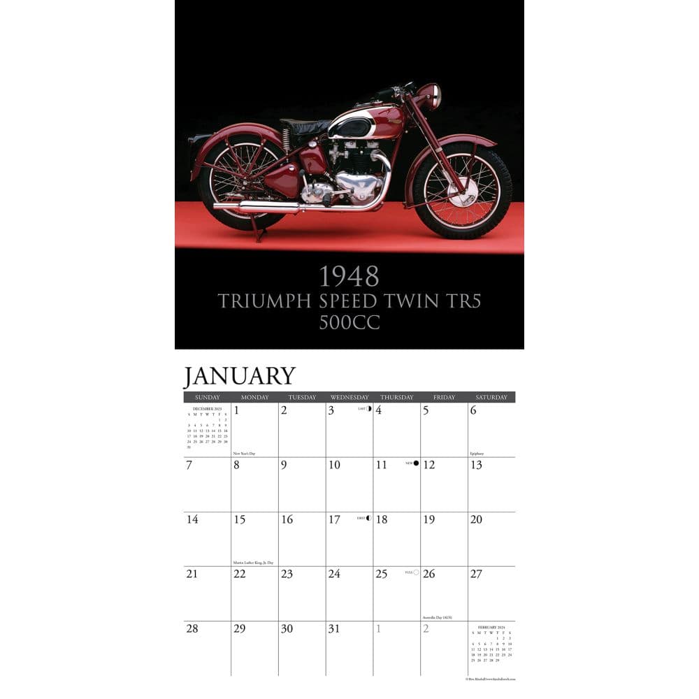 Motorcycles Classic 2024 Wall Calendar