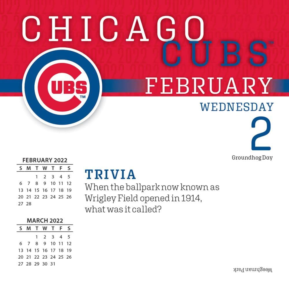 Mlb Chicago Cubs 2022 Desk Calendar - Calendars.com