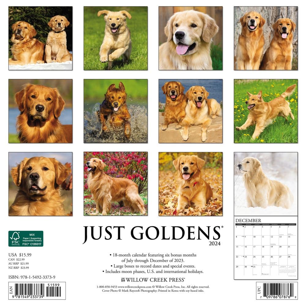 Just Goldens 2024 Wall Calendar
