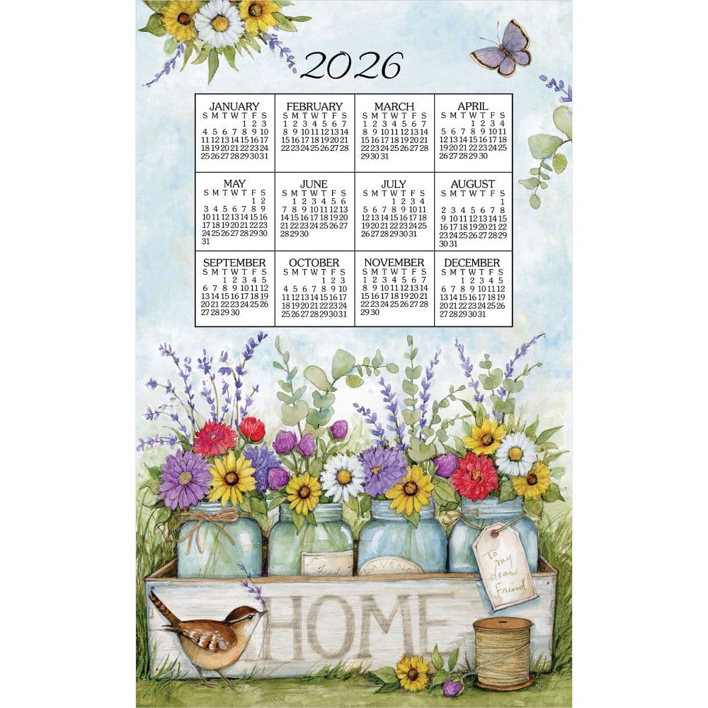 Home Floral 2026 Calendar Towel_Main Image