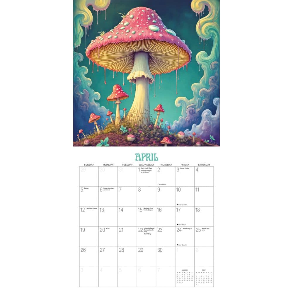 Trippy Shrooms 2026 Wall Calendar Second Alternate Image