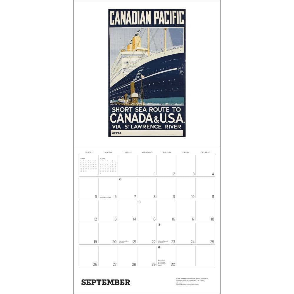 Canadian Travel Posters 2027 Wall Calendar Third Alternate Image