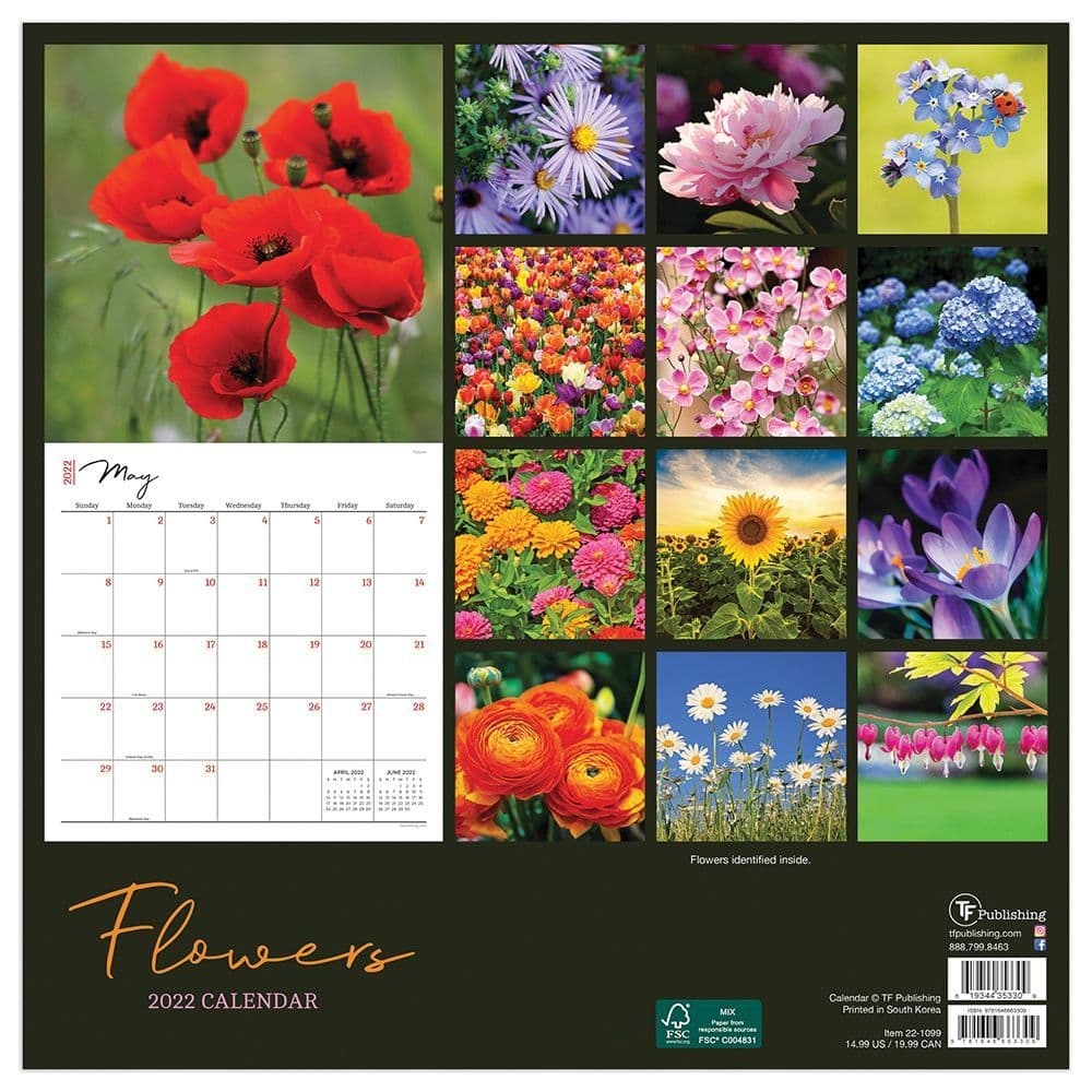 Flowers 2022 Wall Calendar - Calendars.com