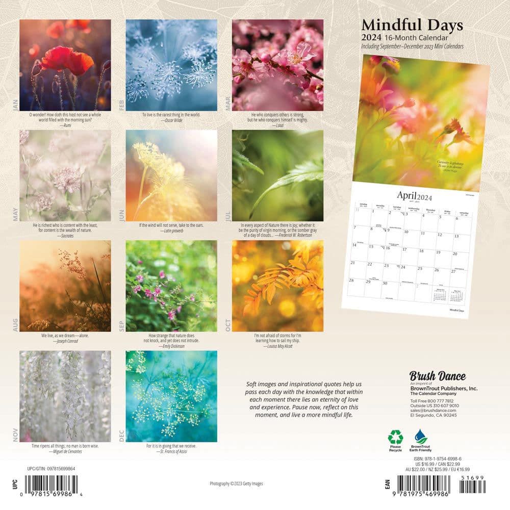 Mindful Days 2024 Wall Calendar