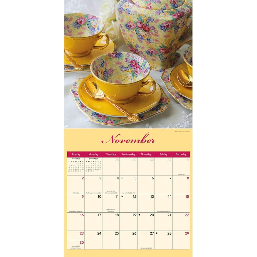 Teacups 2025 Wall Calendar Fourth Alternate Image width=&quot;1000&quot; height=&quot;1000&quot;