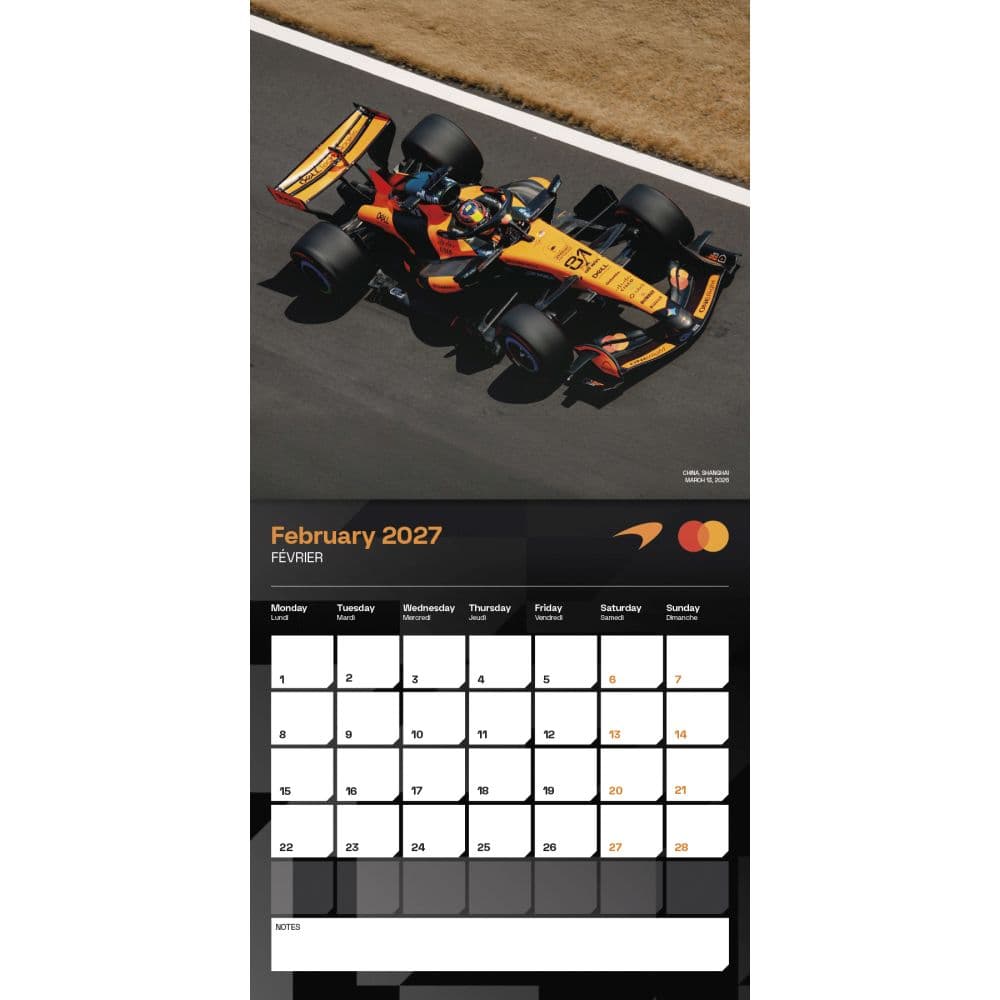 McLaren Racing 2027 Wall Calendar Second Alternate Image
