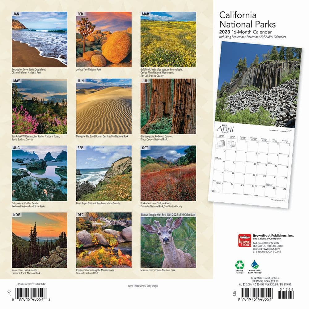 California National Parks 2023 Wall Calendar - Calendars.com