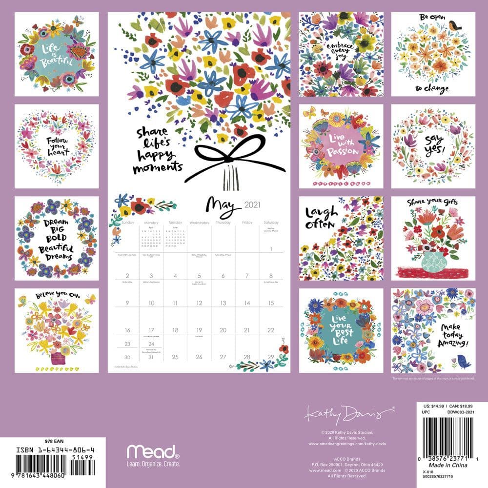 Kathy Davis Scatter Wall Calendar