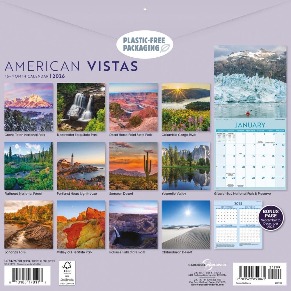 America Vistas 2026 Wall Calendar First Alternate Image