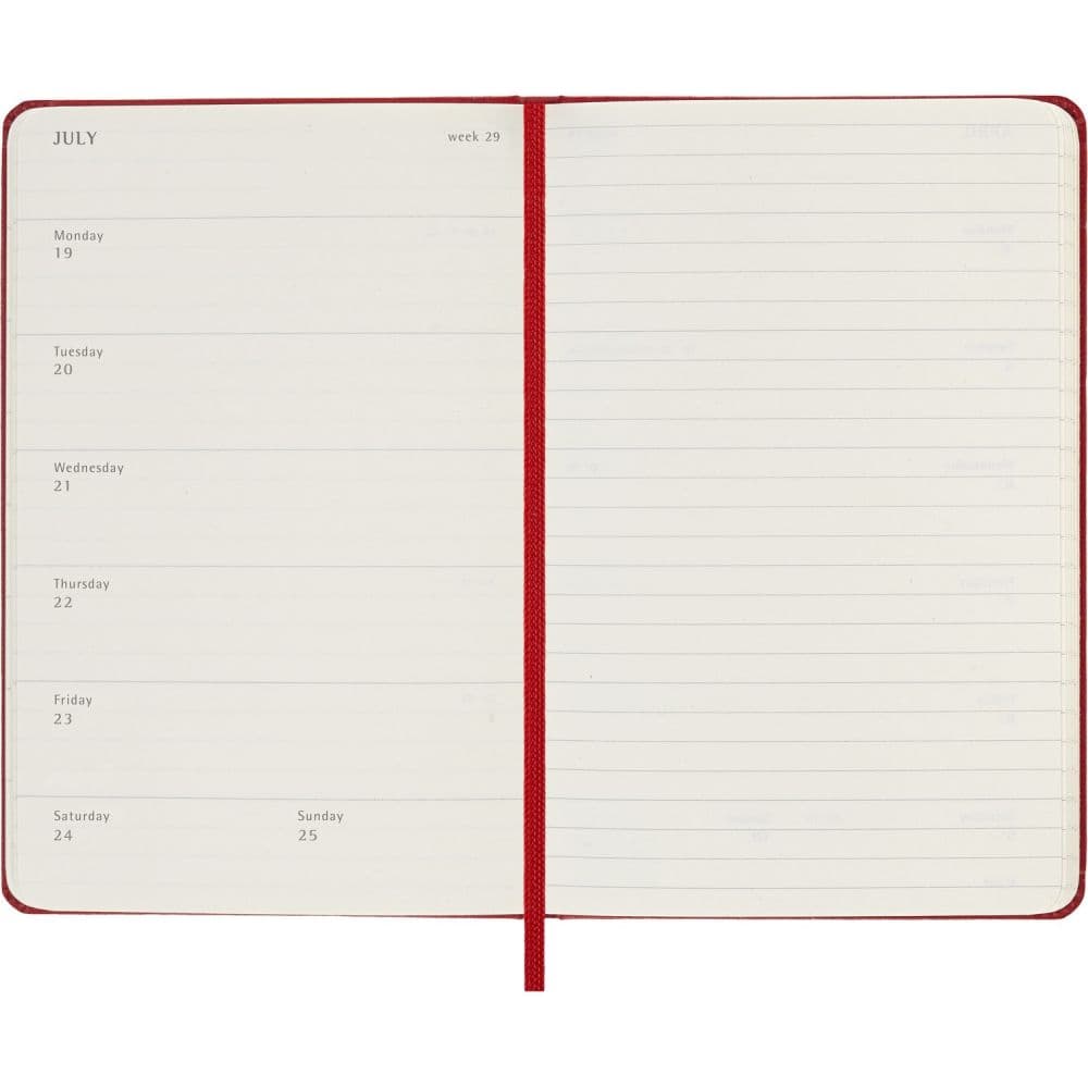 Moleskine Scarlet Red Pocket Hard Cover 2027 Daily Planner Fourth Alternate Image