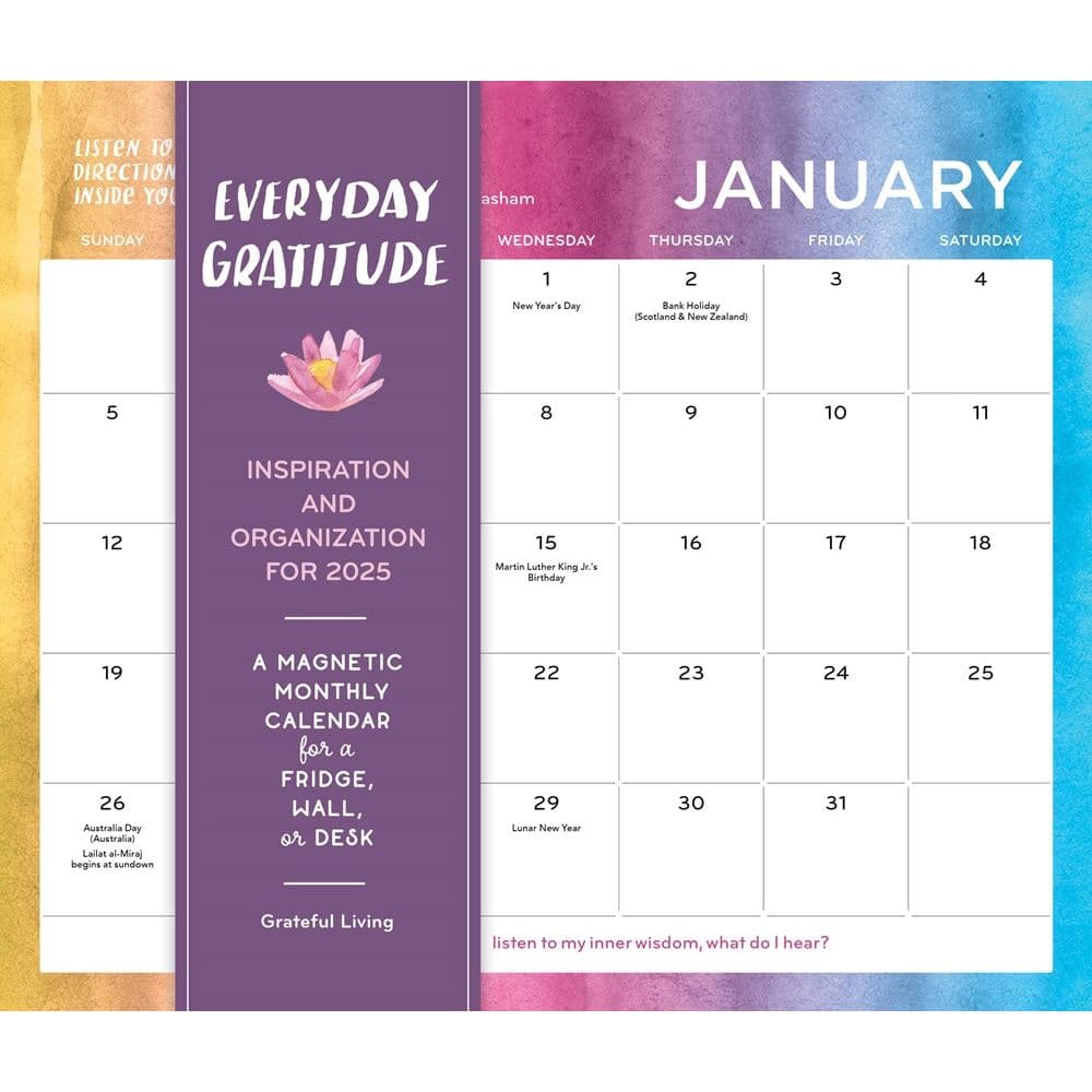 Everyday Gratitude 2025 Wall Calendar