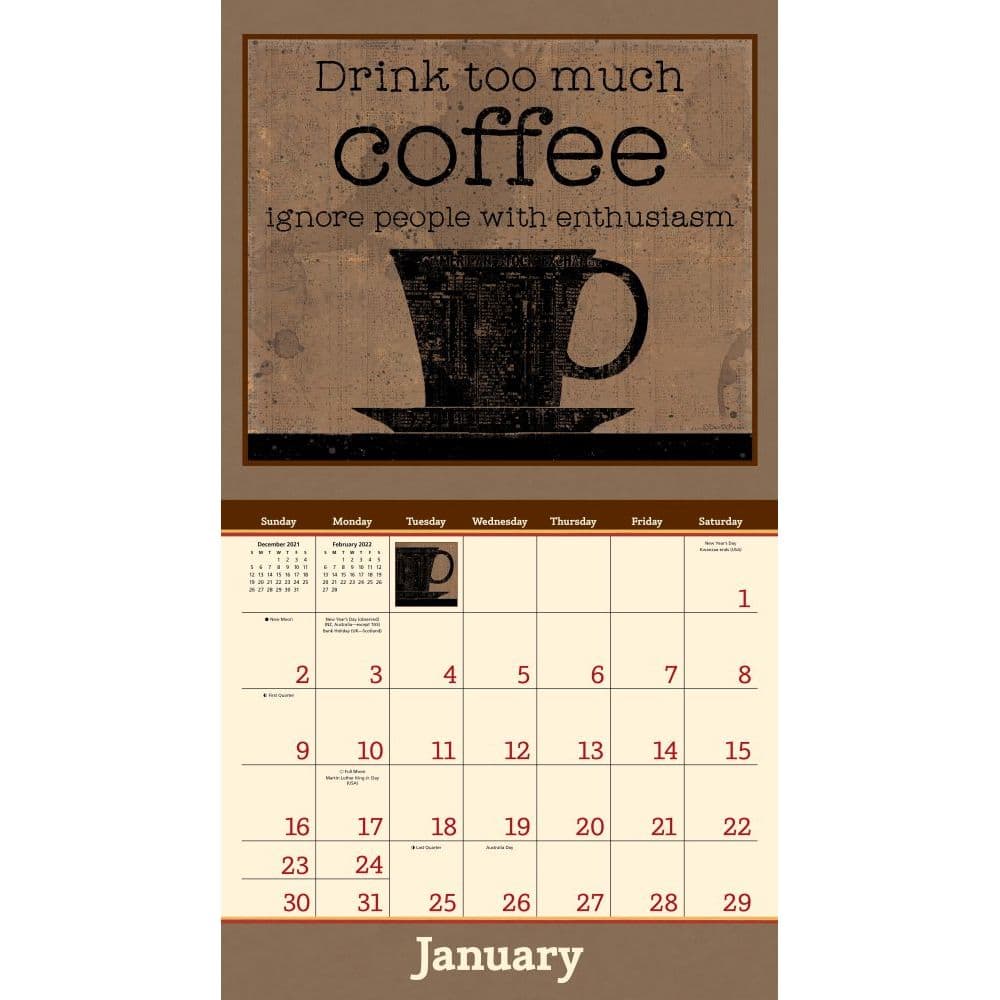 Coffee 2022 Deluxe Wall Calendar - Calendars.com