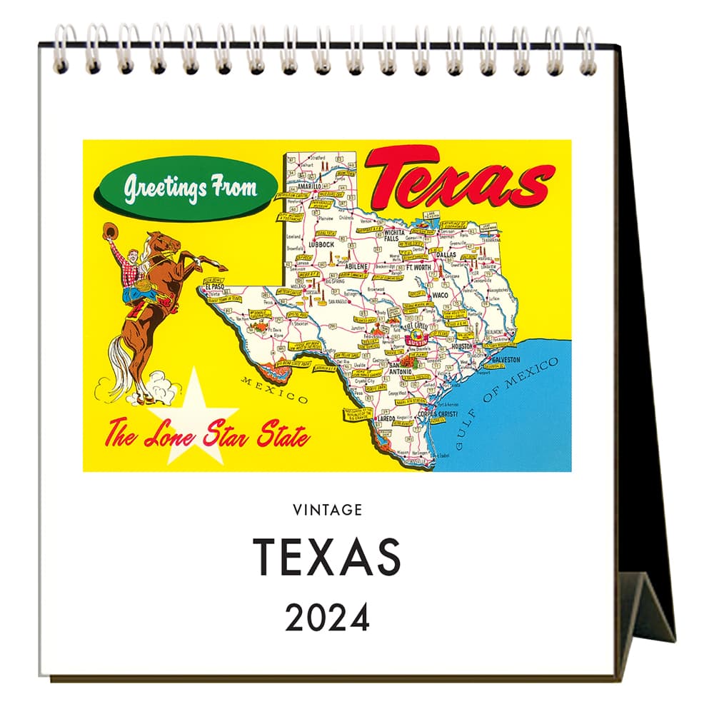 Texas Nostalgic 2024 Easel Desk Calendar Main Product Image width=&quot;1000&quot; height=&quot;1000&quot;