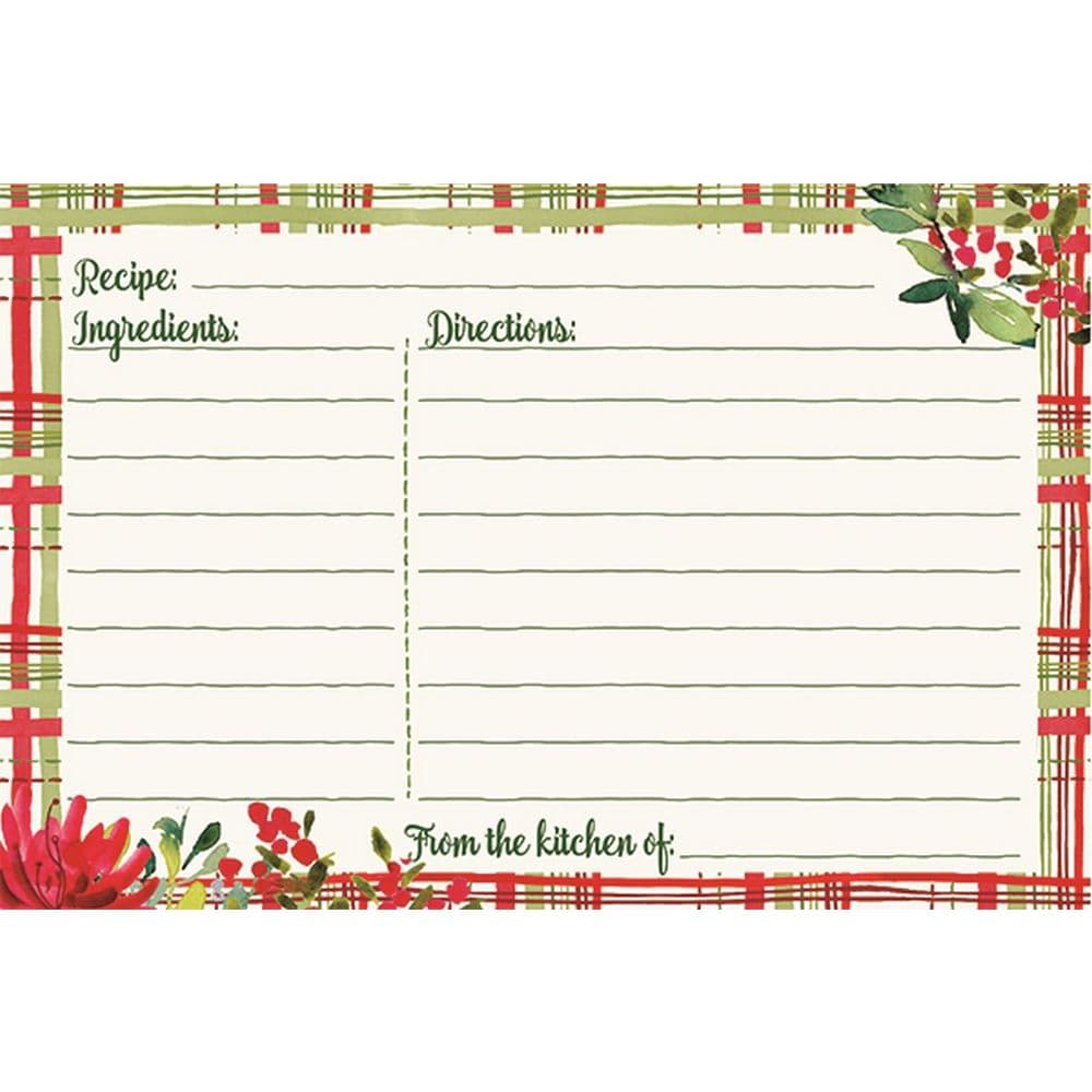 Christmas Greens Recipe Card 4X6