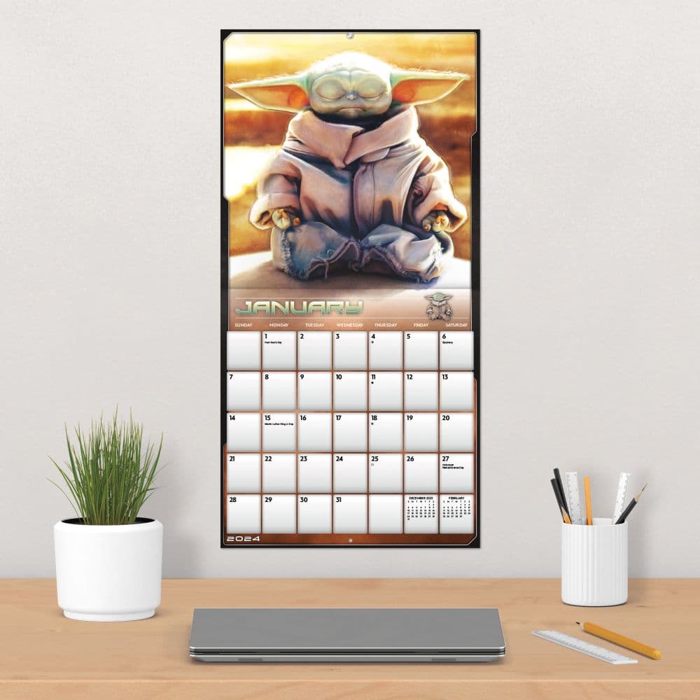 Mandalorian Child SW Exclusive with Print 2024 Wall Calendar Fourth Alternate Image width=&quot;1000&quot; height=&quot;1000&quot;