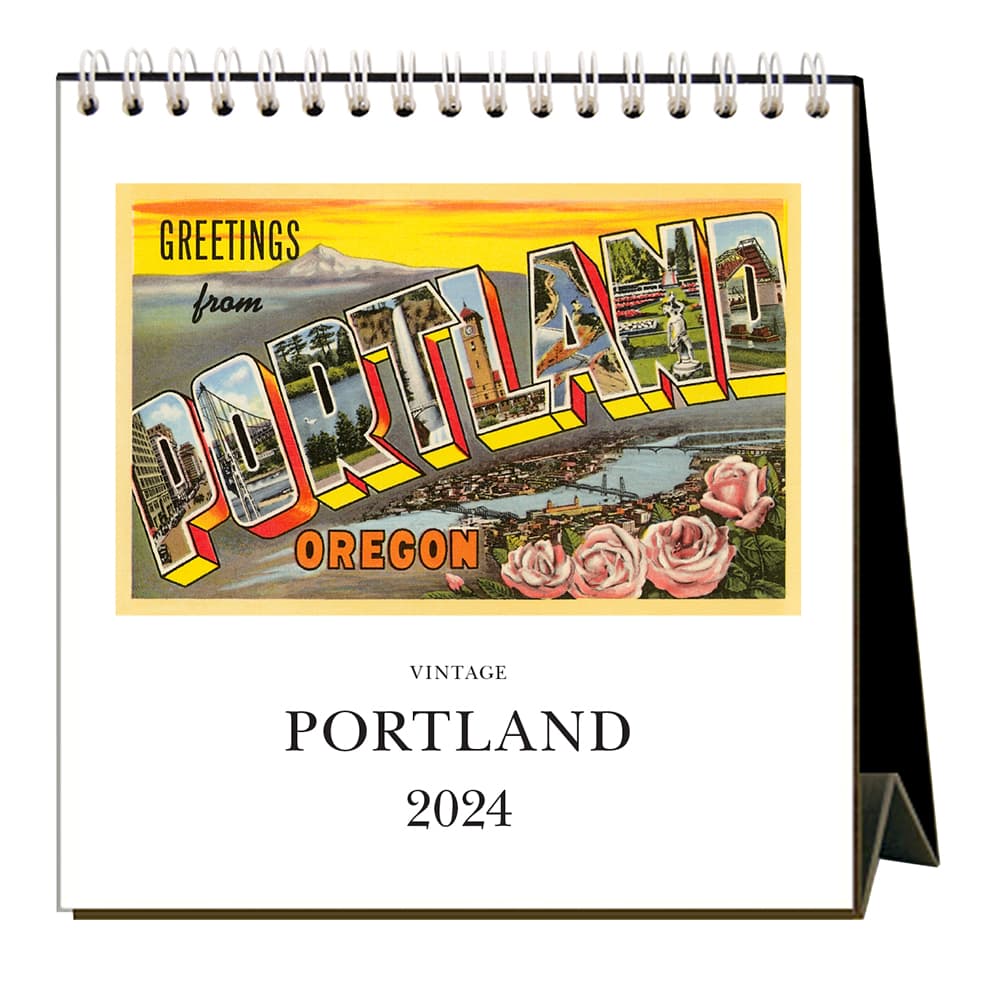 Portland Nostalgic 2025 Easel Desk Calendar