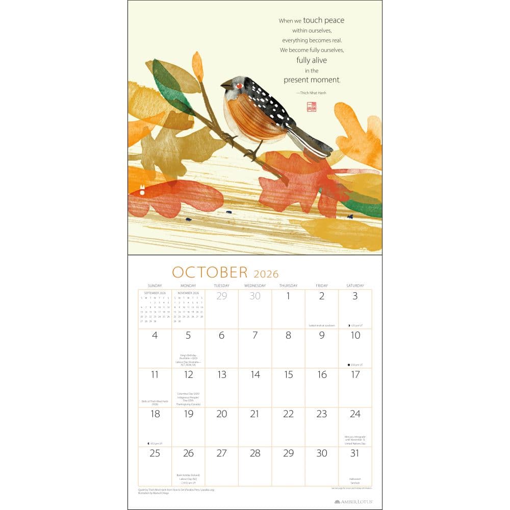 Thich Nhat Hanh 2026 Wall Calendar Third Alternate Image