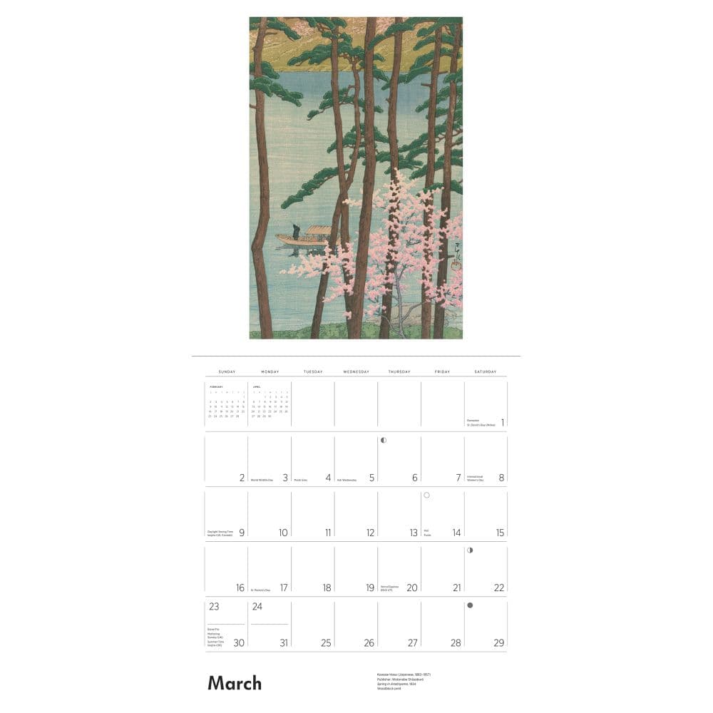 Kawase Hasui 2025 Wall Calendar