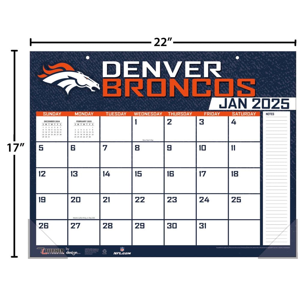 NFL Denver Broncos 2025 Desk Pad Fourth Alternate Image