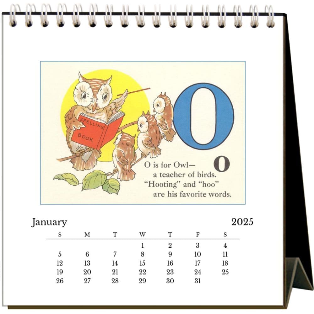 Owls 2025 Easel Desk Calendar Second Alternate Image width="1000" height="1000"