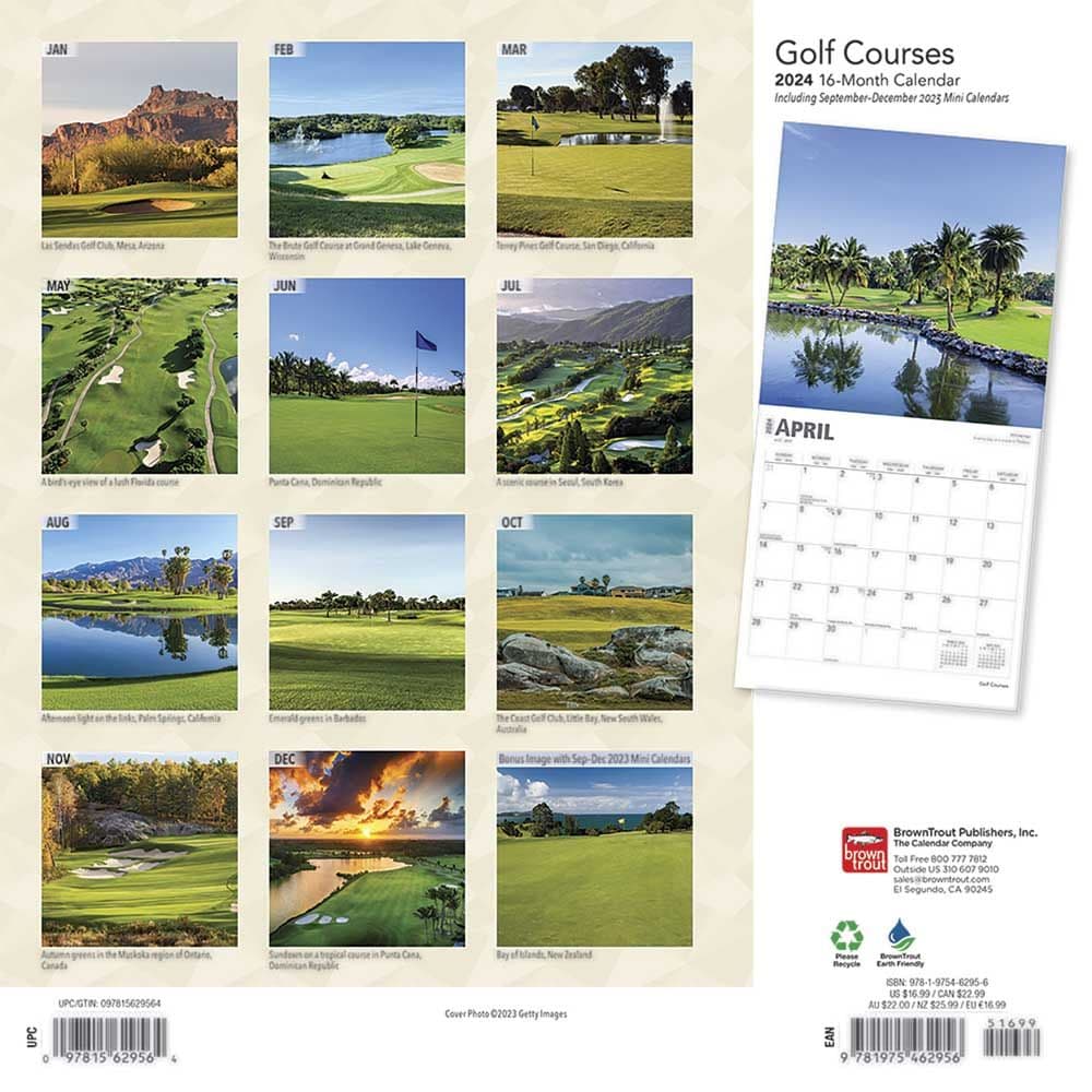Golf Courses 2024 Wall Calendar Alternate Image 1