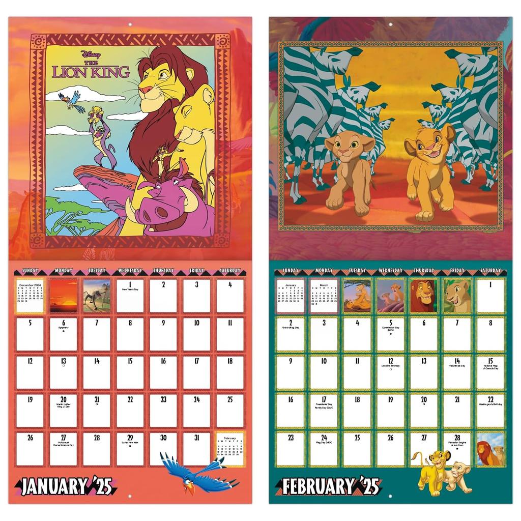 Disney Mufasa 2025 Wall Calendar Alternate 2