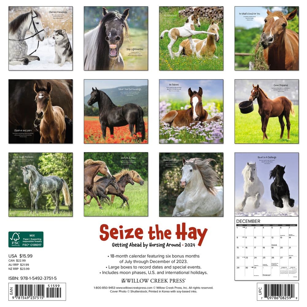Seize The Hay 2024 Wall Calendar