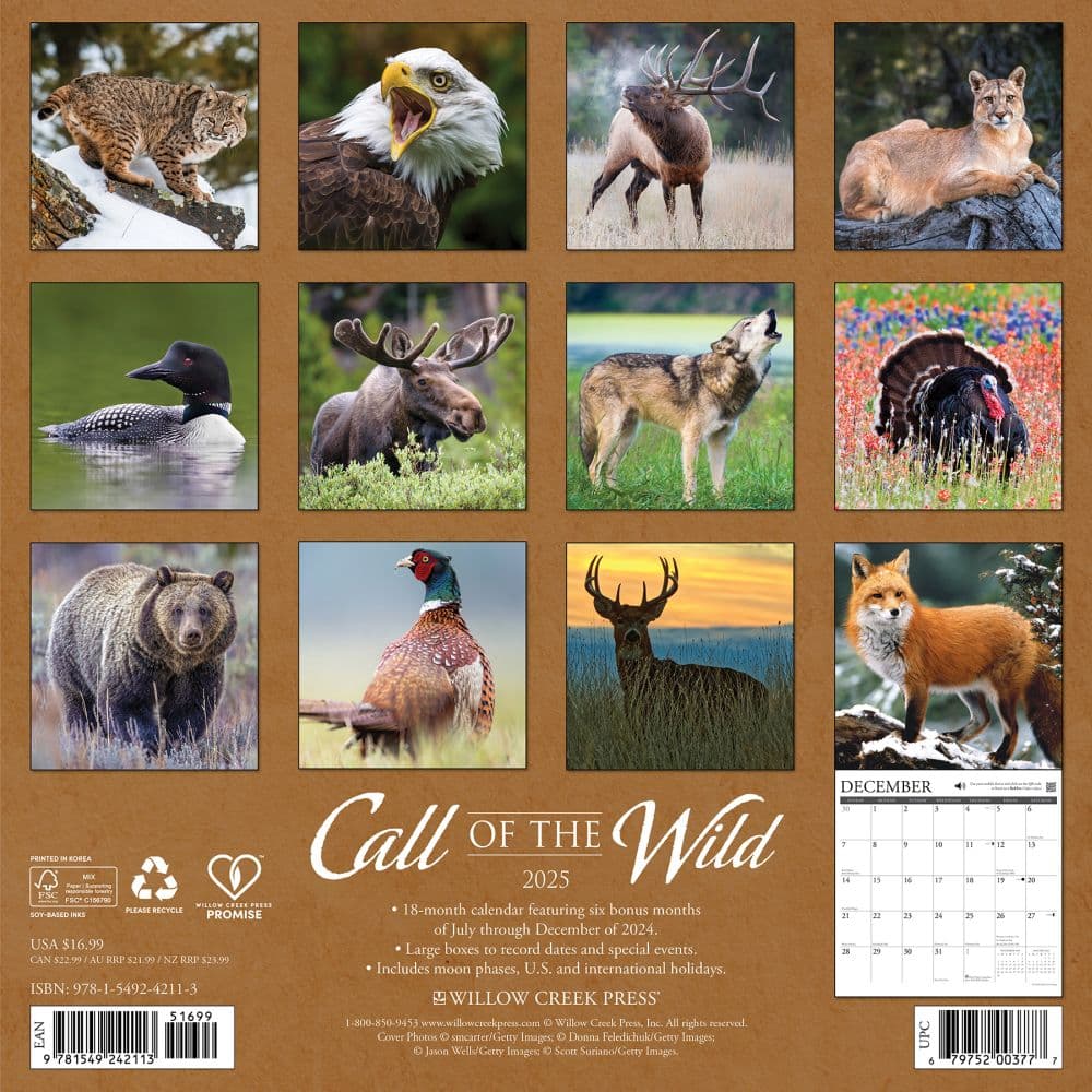 Call of the Wild 2025 Wall Calendar First Alternate Image width="1000" height="1000"