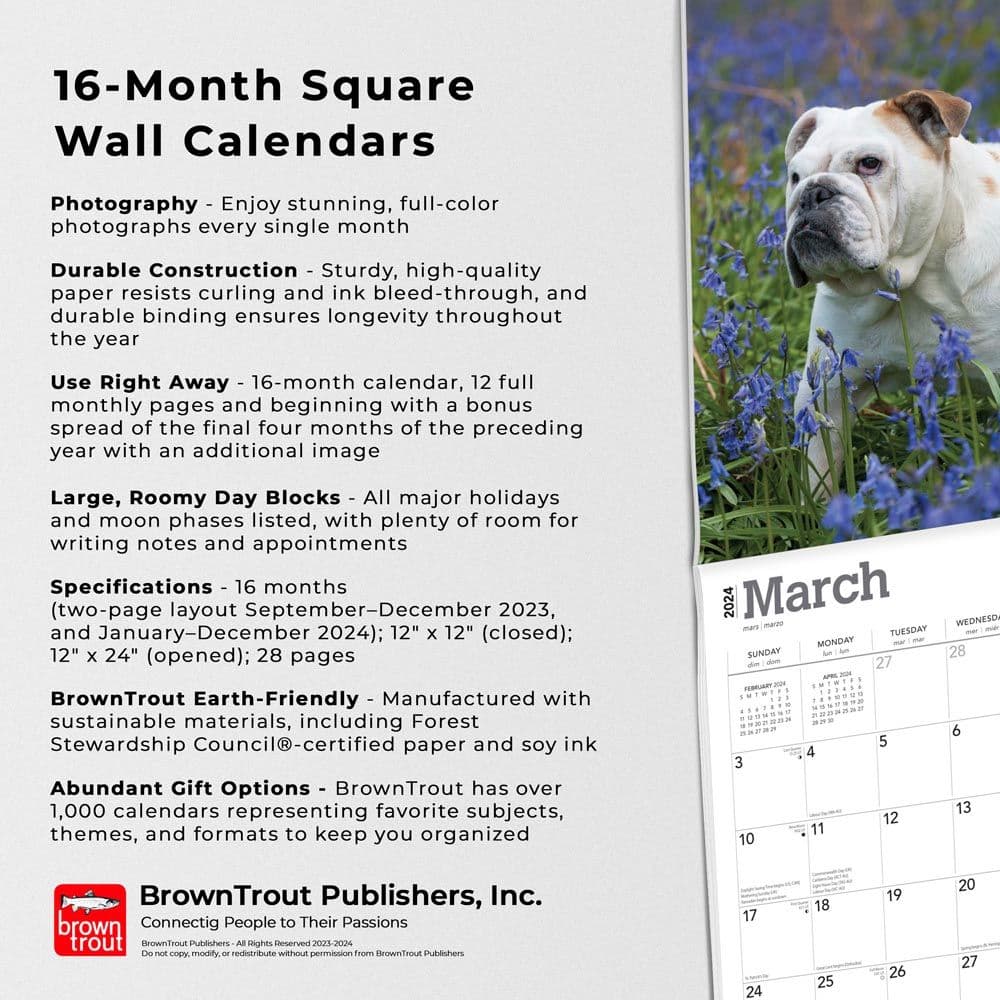 Bulldogs 2024 Wall Calendar Fourth Alternate Image width=&quot;1000&quot; height=&quot;1000&quot;