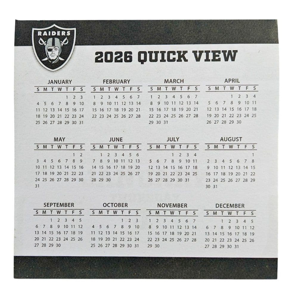 NFL Las Vegas Raiders 2026 Desk Calendar Fourth Alternate Image