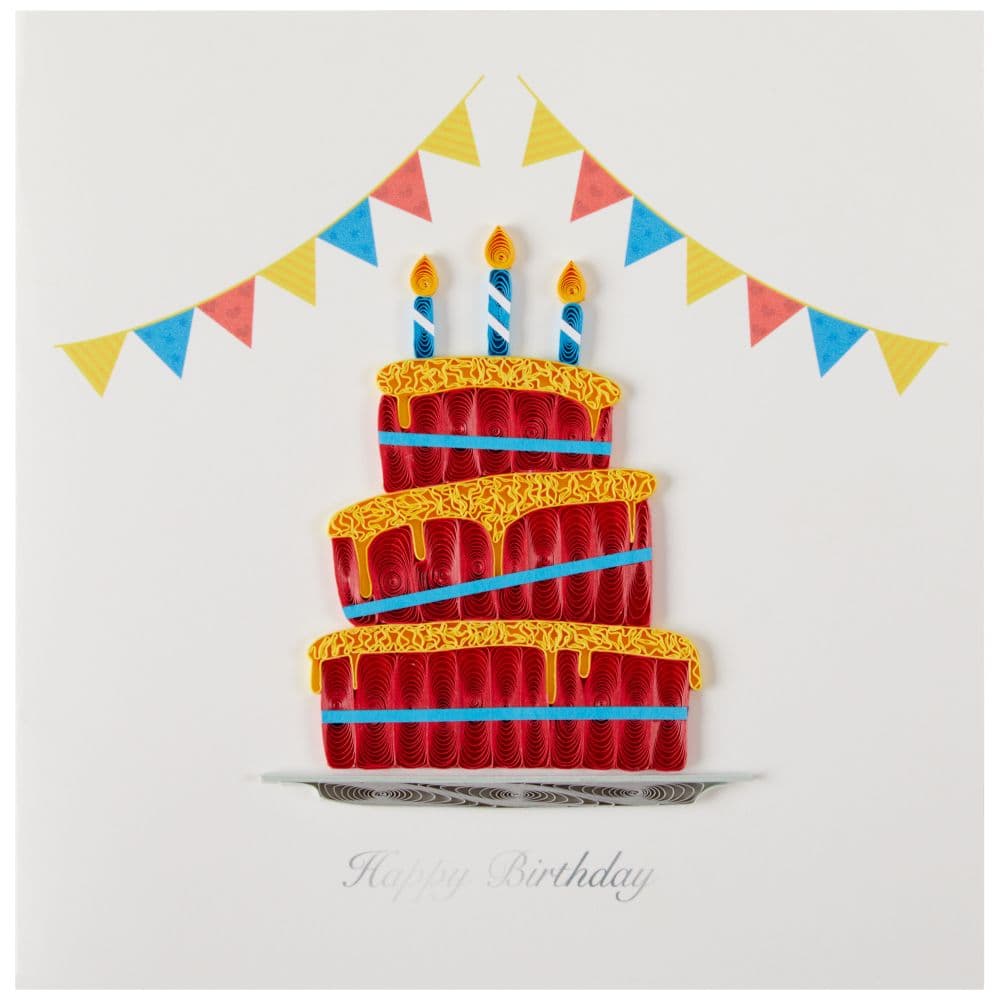 Red Cake Quilling Birthday Card First Alternate Image width=&quot;1000&quot; height=&quot;1000&quot;