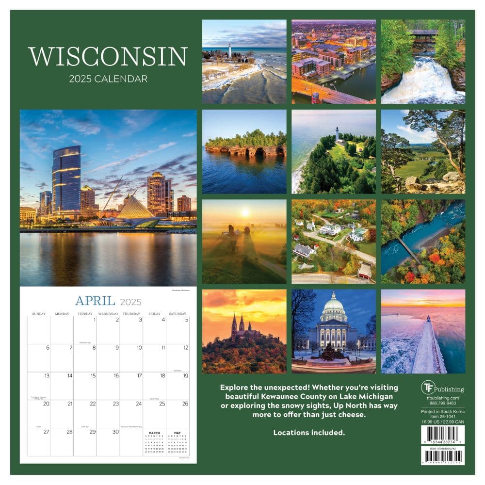 Wisconsin 2025 Wall Calendar First Alternate Image