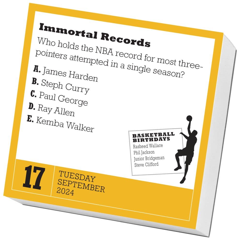 Year of Basketball Trivia! 2024 Desk Calendar First Alternate Image width=&quot;1000&quot; height=&quot;1000&quot;