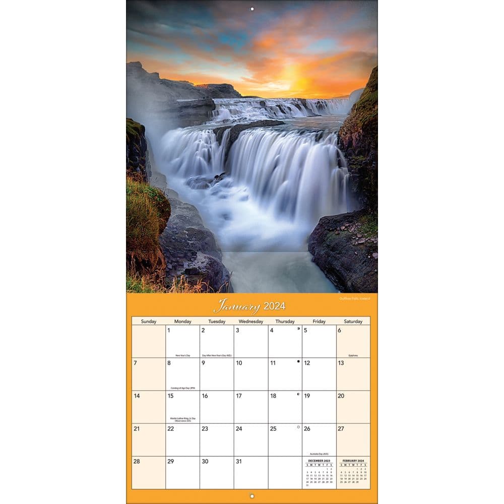 Waterfalls 2024 Mini Wall Calendar