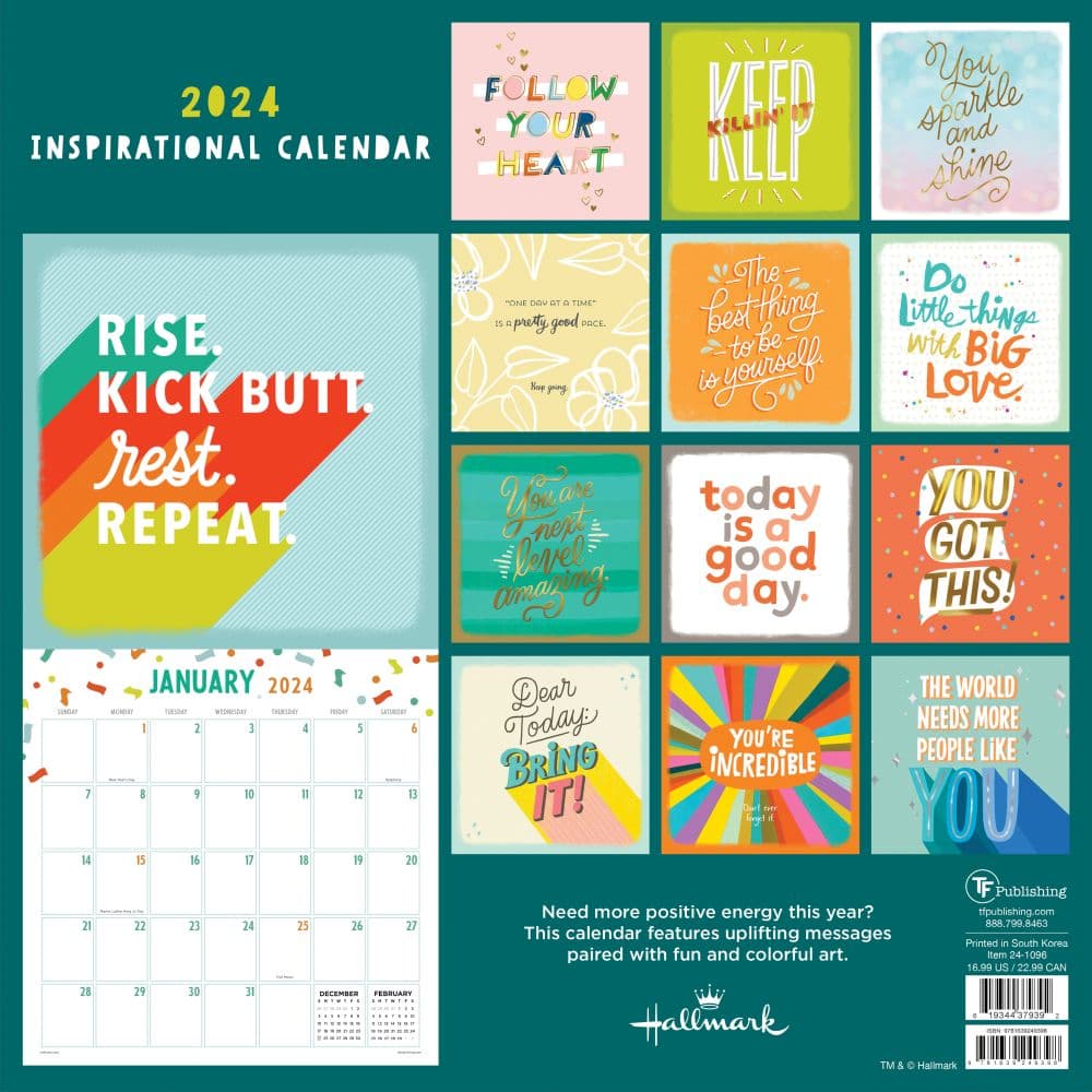Merry Mantras Hallmark 2024 Wall Calendar - Calendars.com
